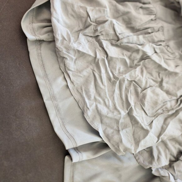 Pinkblush Sage Gray Maxi Dress With Ruffled Neckline & Elastic Waist - Picture 7 of 12